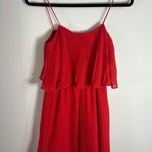 Zara Vibrant Red Pleated Kids Dress